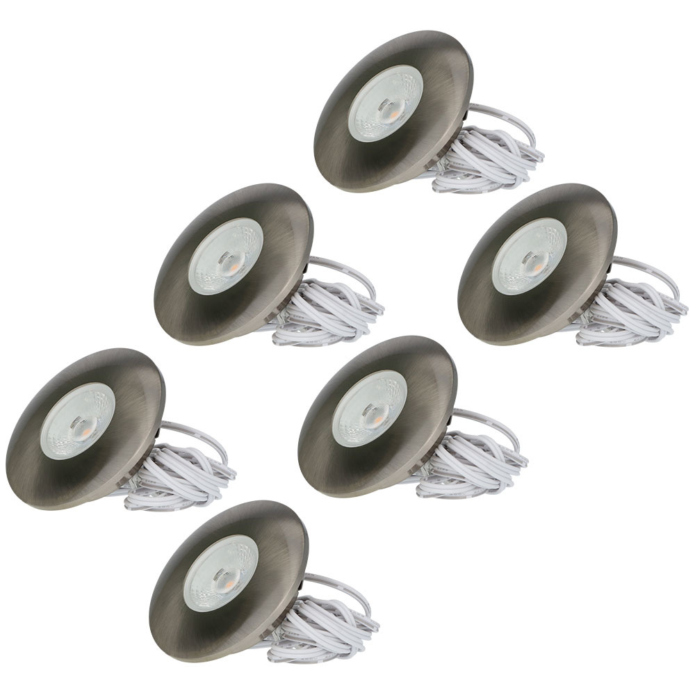 6x Pavo LED Inbouwspots Plat - 3W 300 Lumen - 2700K - RVS