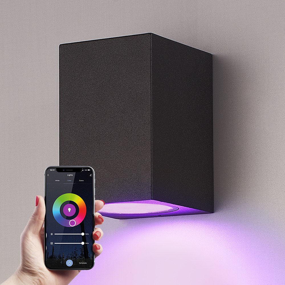 Marion Smart Wandlamp - Wifi + Ble - RGBWW - IP65 - GU10 - 5,5W 345lm