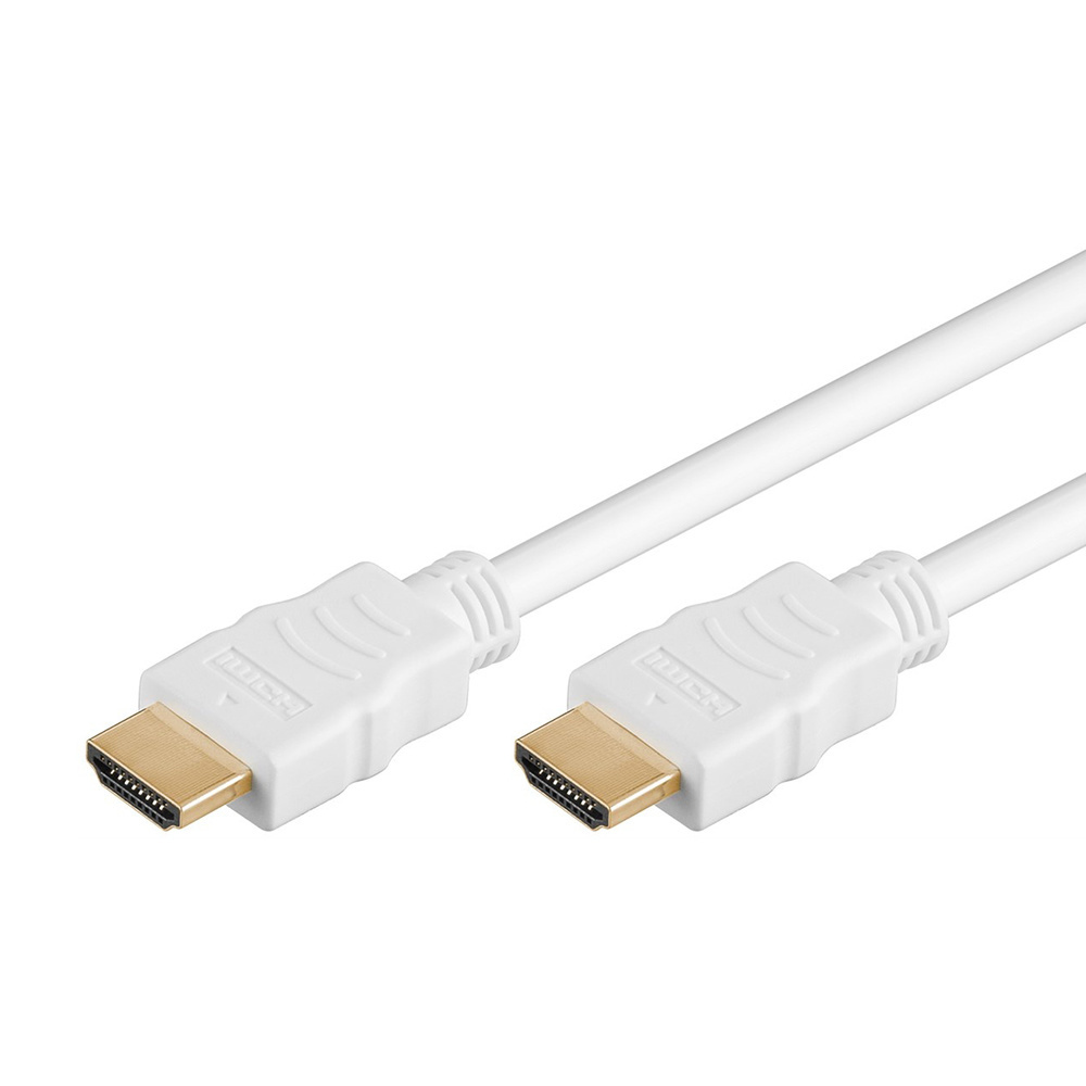 HDMI-Kabel weiß - 1.4 - High Speed - Geeignet für 4K Ultra HD 2160p und 3D-Darstellung - Verfügt über Ethernet - 1,5 Meter - Kurzes HDMI-Kabel - Weiß