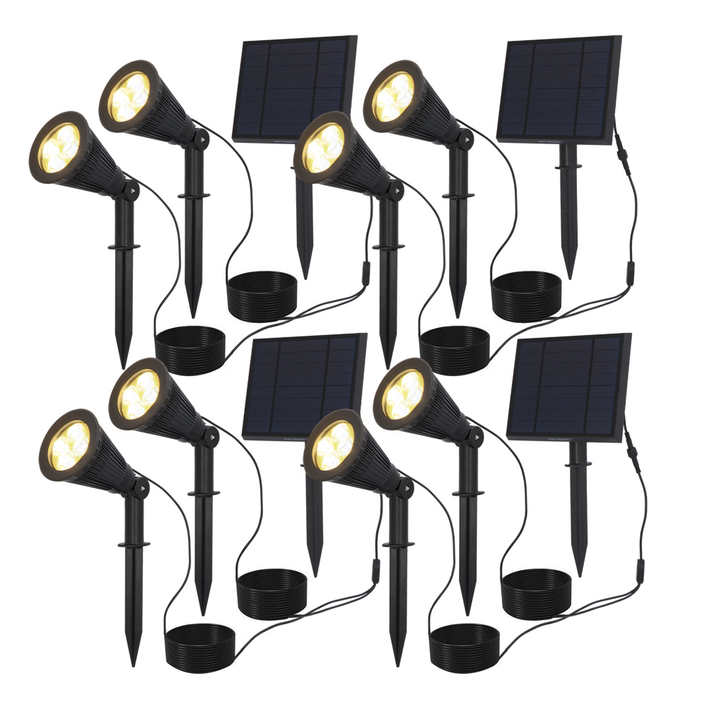 4x - 2x Bend spike lights with seperate solar panel - 3000K - 200lm - IP65
