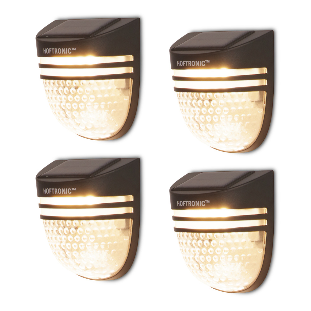 4x Tropo LED Solar Wandleuchte - 3000K - 0.2W 300lm - IP65 - Schwarz