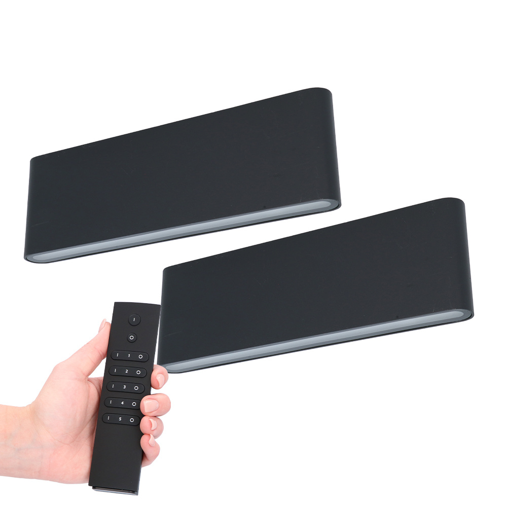2x LED Wall Lights Dallas XL - 3000K - 24W 2480lm - IP54 - Incl. remote control