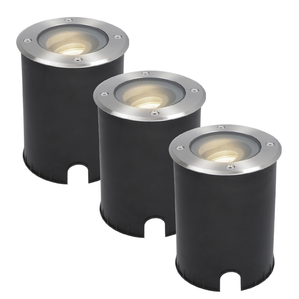3x Lilly LED in-ground lights - Tiltable - GU10 4W 345lm - 4000K - IP67 - Dimmable