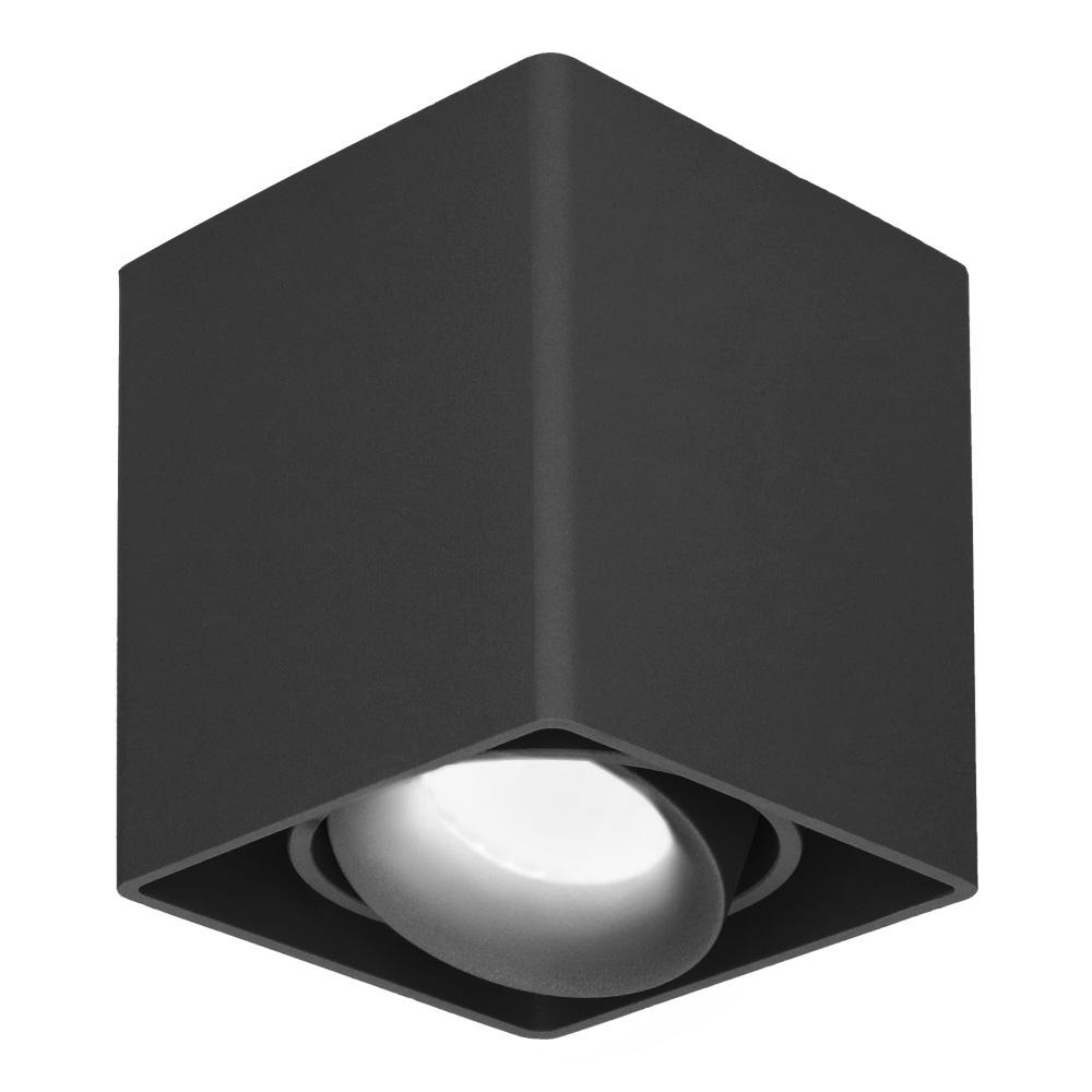 Esto LED Ceiling Spotlight Square - Dimmable Tiltable - 4W 345lm 4000K GU10 - Black