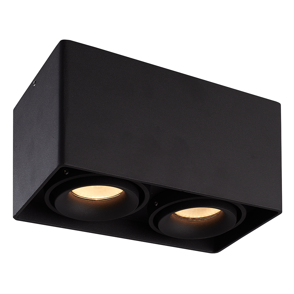 Esto LED ceiling Spotlight square - 8W 690lm - Tiltable - Dimmable - 4000K - Black