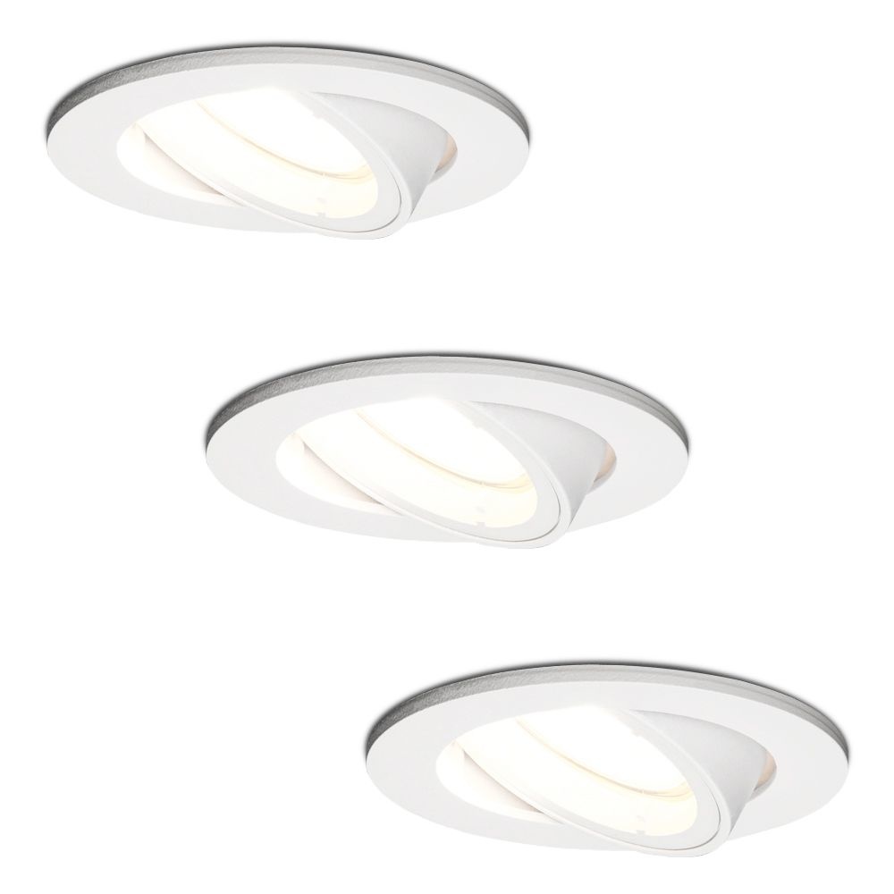 3x Dublin LED Inbouwspots - 4W 345 Lumen - 6500K - Wit