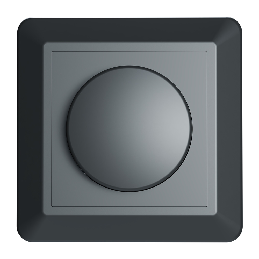 Abdeckmaterial mit Dimmertaste - für LED-Dimmer - Druck-/Drehschalter - Schwarz