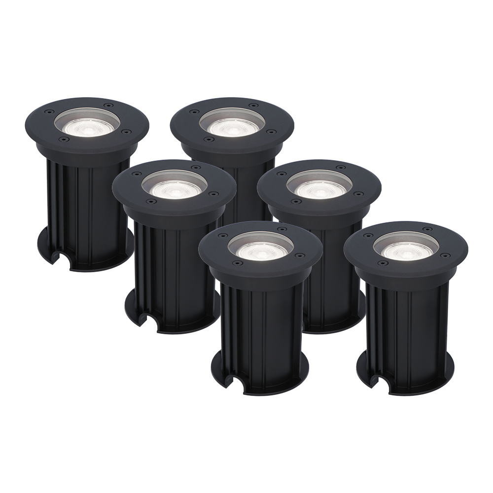 6x Maisy LED Bodeneinbaustrahler - Ø12cm - GU10 - 4W 345lm - 6500K - Dimmbar - IP67