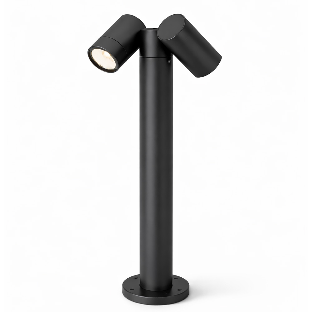 Aspen Double LED pedestal light 45cm - 8W 690lm - Tiltable - IP65 - 4000K - Black