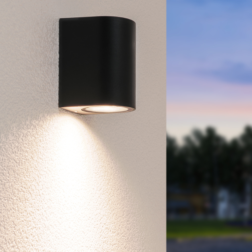 Alvin LED Wall Light - 4W - 345lm - GU10 - 4000K - IP65 - Black - Dimmable