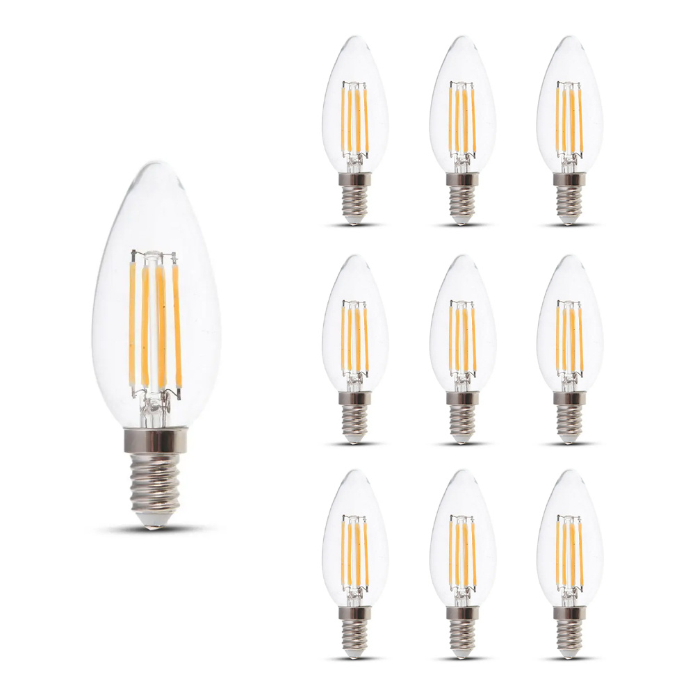 10x E14 LED Lampe - 4W 400 Lumen - 3000K - Ersetzt 35W - Kerzenlampe