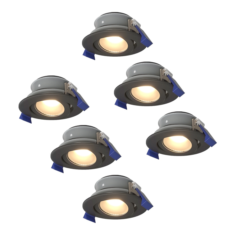 6x Lima LED Recessed Downlights - 4W 345lm 4000K - IP65 Tiltable - Dimmable - GU10