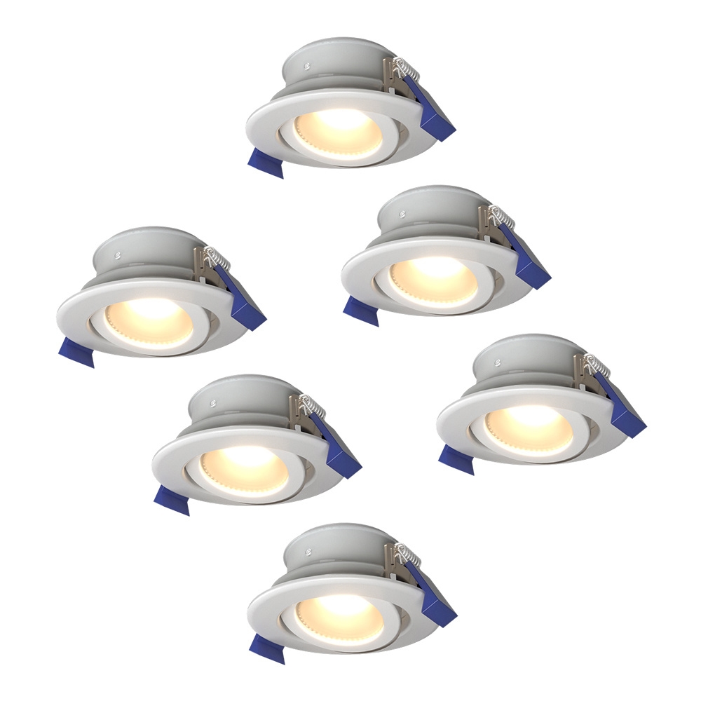 6x Lima LED Recessed Downlights - 4W 345lm 4000K IP65 - Tiltable - Dimmable - GU10