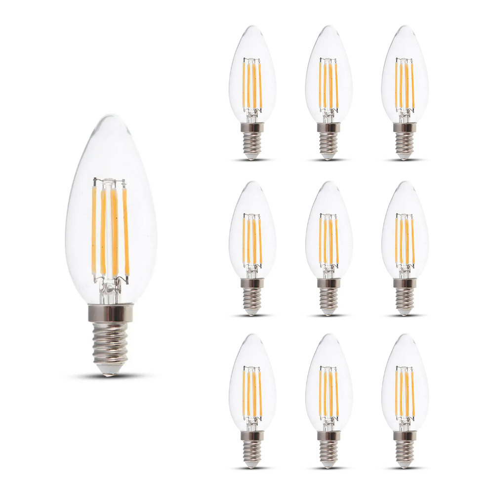 10x E14 LED-Glühlampen - 4W 400lm - 3000K - Ersetzt 35W - Kerzenlampe