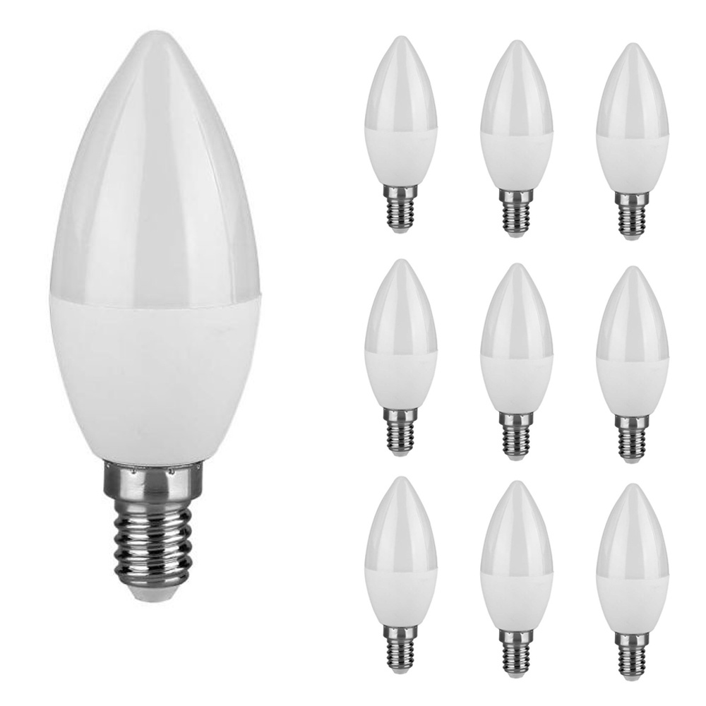 10x E14 LED-Lampen - 3,7 W 320 lm - 6500 K - Ersetzt 25 W - Kerzenlampe